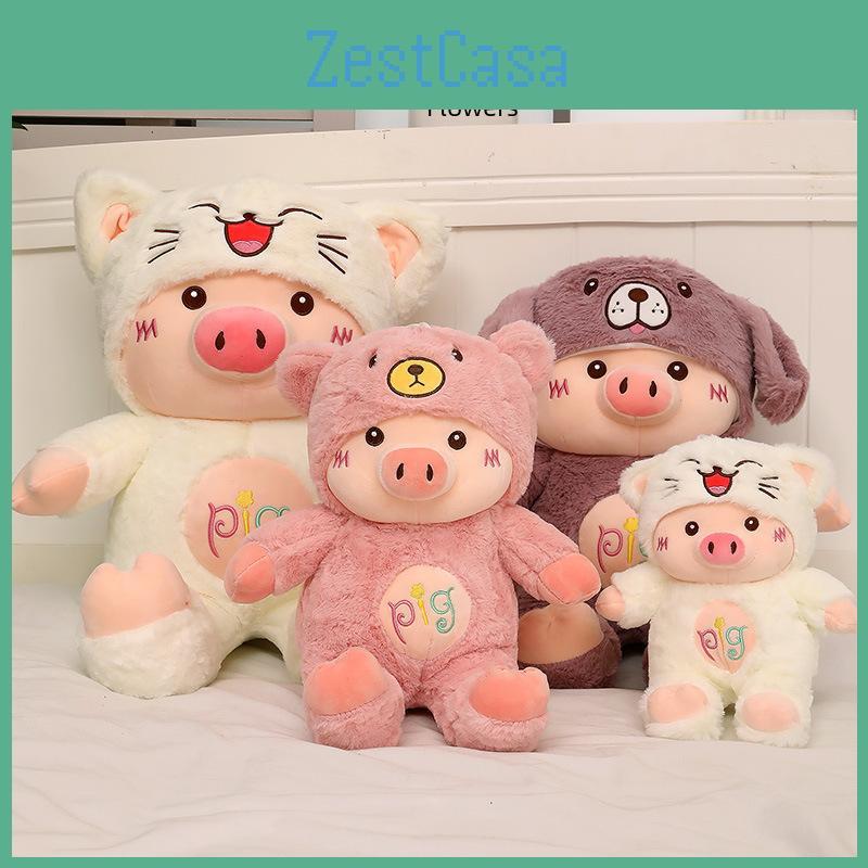 Pig Turn Into Cat Bear Dog Plush Toy Stuffed Animal Doll Decoration Bedroom