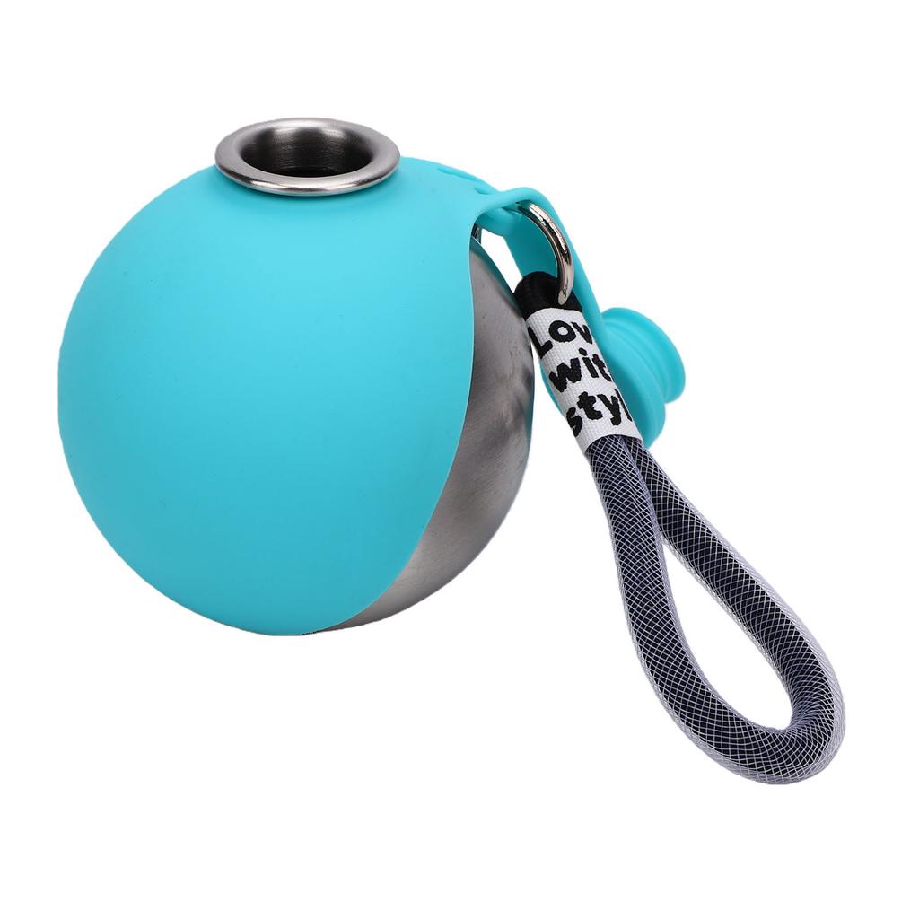 Portable Dog Water Bottle for Small Dogs Stainless Steel Body Silicone Bowl for Walking Hiking Travels with Clip and