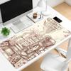 Deskmat Vintage Paris Cityscape Print Anti Slip Rubber Mousepad Stitched Edge Keyboard Pad For Pc Laptop Gaming Office Accessory