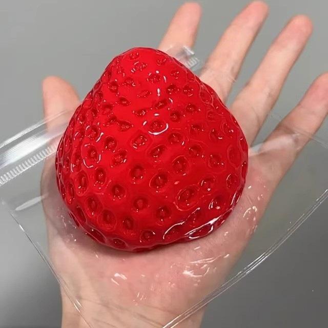 Erdbeer Squishy Fidget Spielzeug, Bestseller festes Stressabbau-Gadget, Squishy mit silikonähnlicher Textur