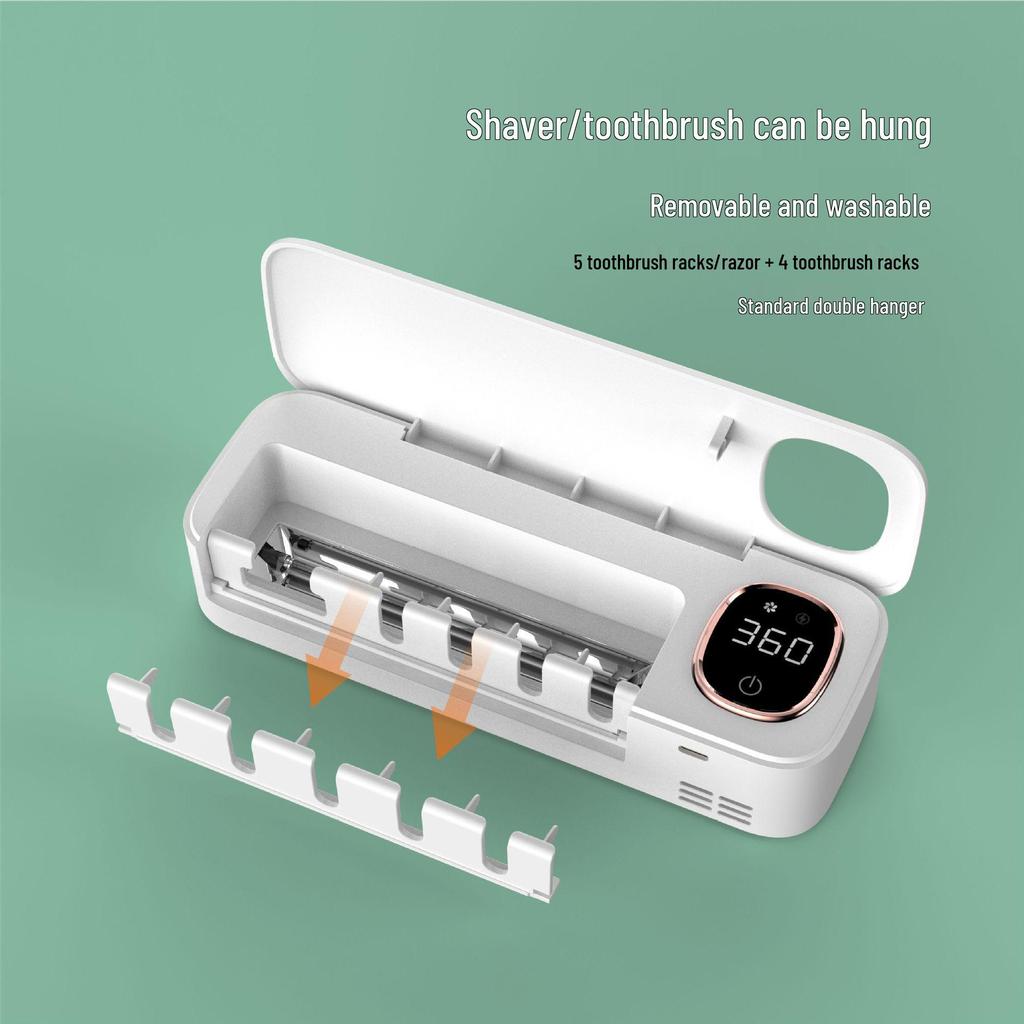 UV Smart Toothbrush Sterilizer with Charger and Razor Rack