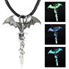 Vintage Steampunk Luminous Dragon Pendant Necklace For Women Men Glow In The Dark Animal Clavicle Chain Punk Hallowen Jewelry