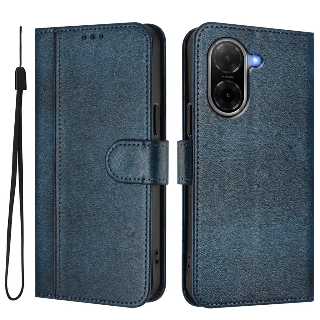 Pour Xiaomi Poco C71 4G/Redmi A5 4G (171,7 mm) Étuis Portefeuille Support Texture Rétro Cuir Housse de Téléphone avec Lanière