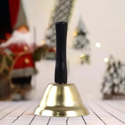 Vánoční ruční zvonek s dřevěnou rukojetí, rolničky s čirým tónem, ruční zvonek pro Santa Clause