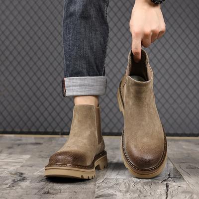 Martin Boots Medium Top Platform British Chelsea Sleeve Short Boots Retro Outdoor Casual Big Yellow Boots