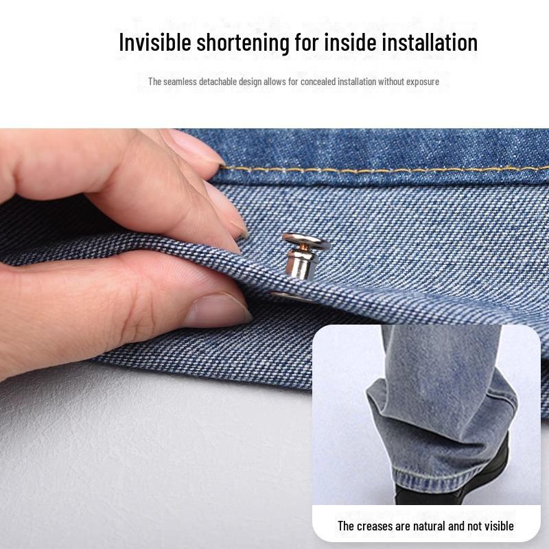 Neviditelná klipsa na lemy kalhot: Proti vytírání, Bezešvá přezka pro zapínání nohavic
