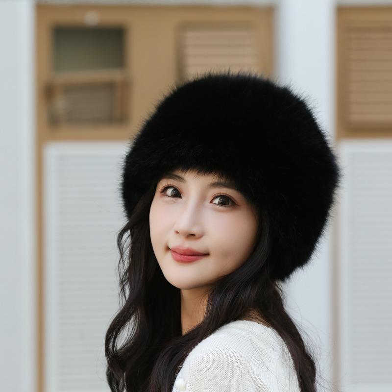 Autumn and Winter New Imitation Mink Hat Women's Mongolian Hat Thickened Warm Hat Women's Imitation Fur Fashion Simple Bucket Hat