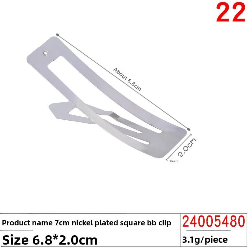 Nickel-plated Metal Water Drop BB Hair Clip AccessorySquare Hair Clip Material