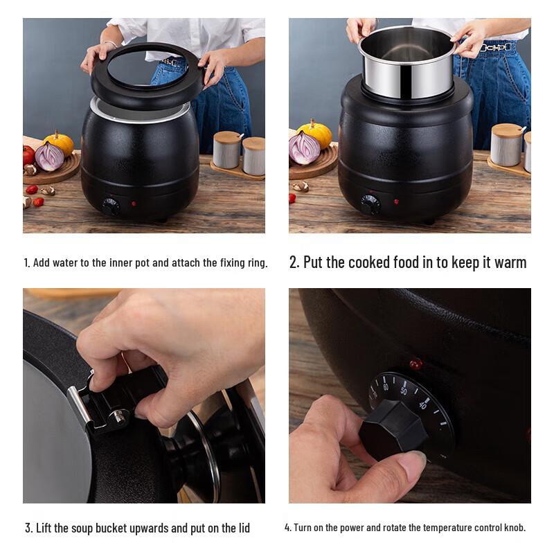 Commercial Electric Stainless Steel Soup Warmer