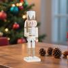 25CM Nutcracker Figurine Wooden Nutcracker Statue Table Centerpiece for Home Living Room Cabinet Shelf Christmas Decoration