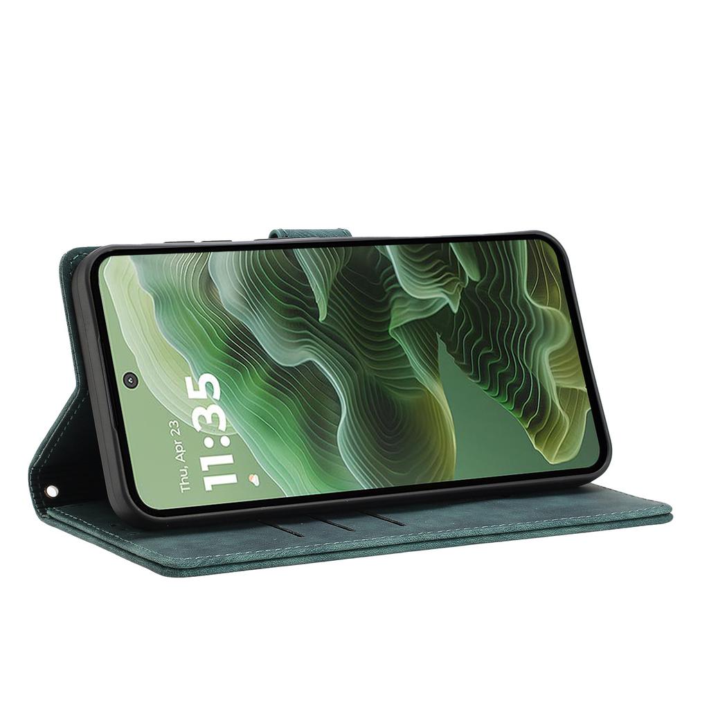 For Motorola Moto G35 5G Case with 2Pcs Tempered Glass WANLONFENG MTL Series Mandala Leather Phone Cover