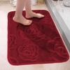Badmattor Rose Flower Präglat badrum Badmatta Flanell Halkfri matta i badkar Golvmatta Duschrum Dörrmatta Memory Foam Pad Tvättbar matta