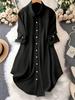 2025 Women's Solid Color Satin Gabardine Formal Shirt with Fashionable Sleeves