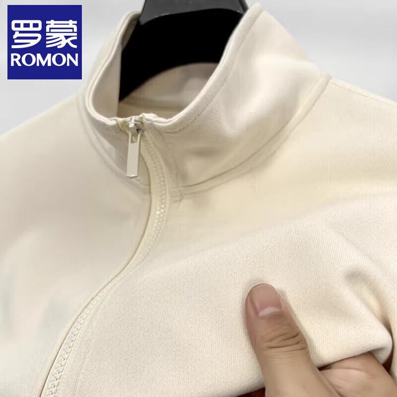 Men s Stand Collar Full-Zip Casual Sweatshirt 2XL