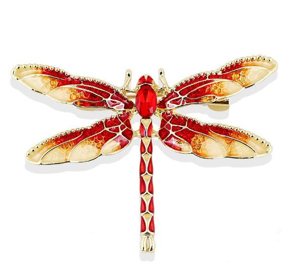 Fashion Crystal Vintage Dragonfly Brooch Large Insect Brooches for Women Pins Wedding Jewelry Accessories