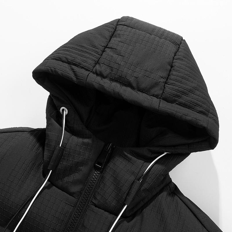 Winter Kapuzenlose Lockere und Vielseitige Winddichte und Kälte Baumwollgepolsterte Kleidung Herren und Damen Einfarbige Kapuzenpullover Baumwollgepolsterte Kleidung