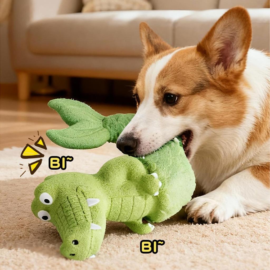 Dog Toy Alligator Squeaker Long Lasting Smooth Safe Game Squeaky Dog Toys For Puppy Animal Indoor Outdoor Home Daily Boredom