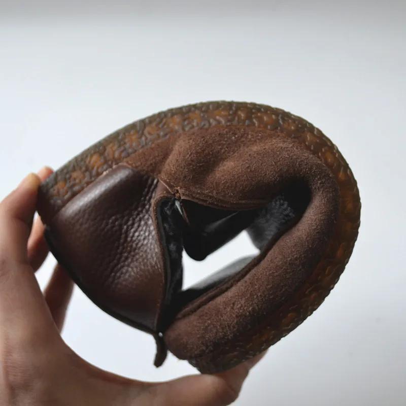 Модные мягкие наружные овчинные внутренние овчинные шерстяные теплые туфли на плоской — фото 3