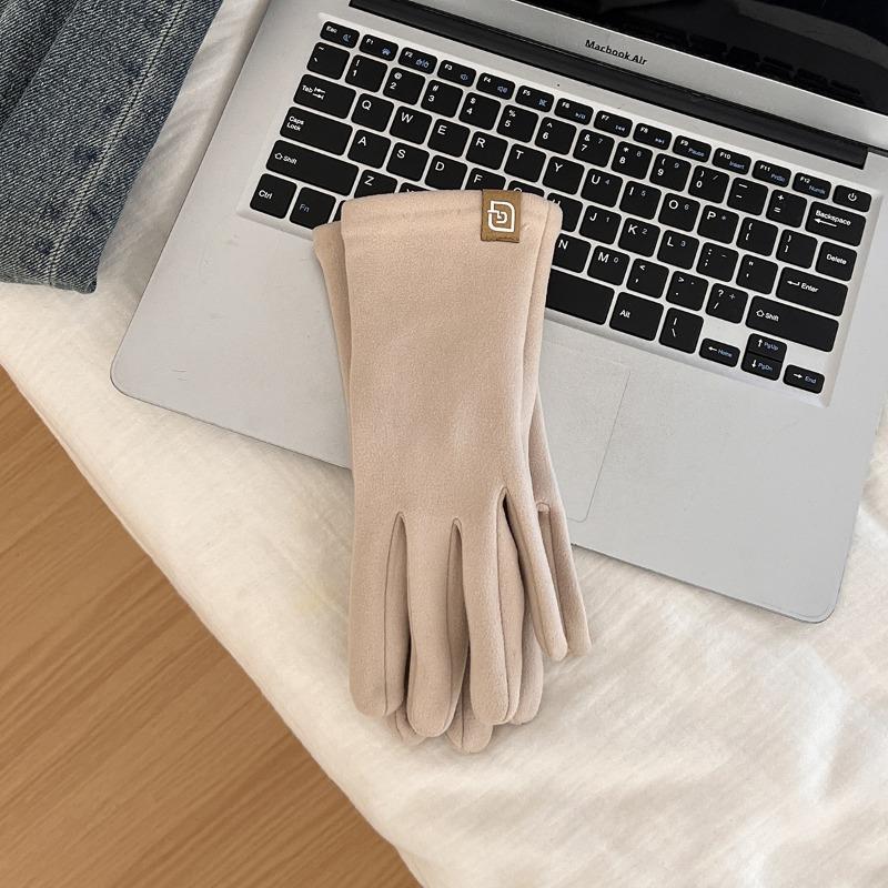 Gloves Winter Women's New Riding Driving Windproof Fleece Thickened Warm Windproof Cold Five-finger Tide