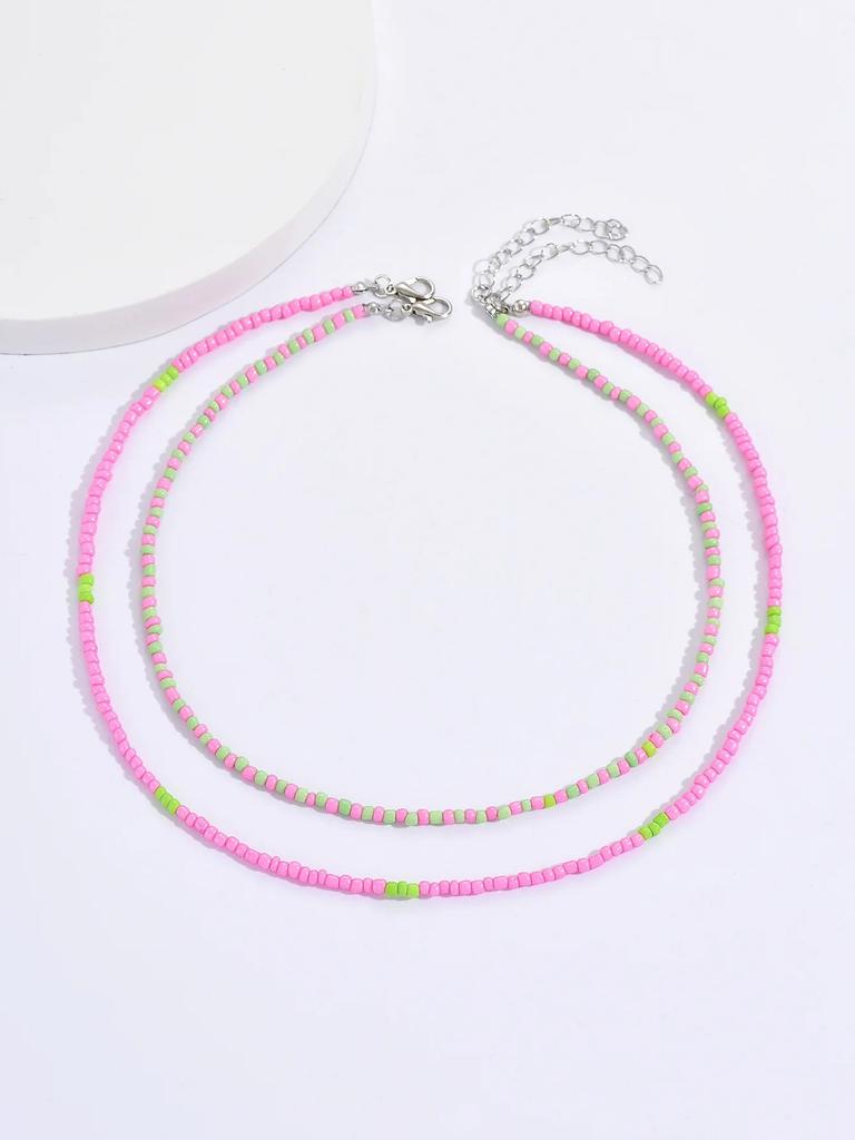 2025 Boho Double Layers Seed Beads Necklace for Women Collar Charm Handmade Aeesthethic Bead Femme Neck  Party Gifts