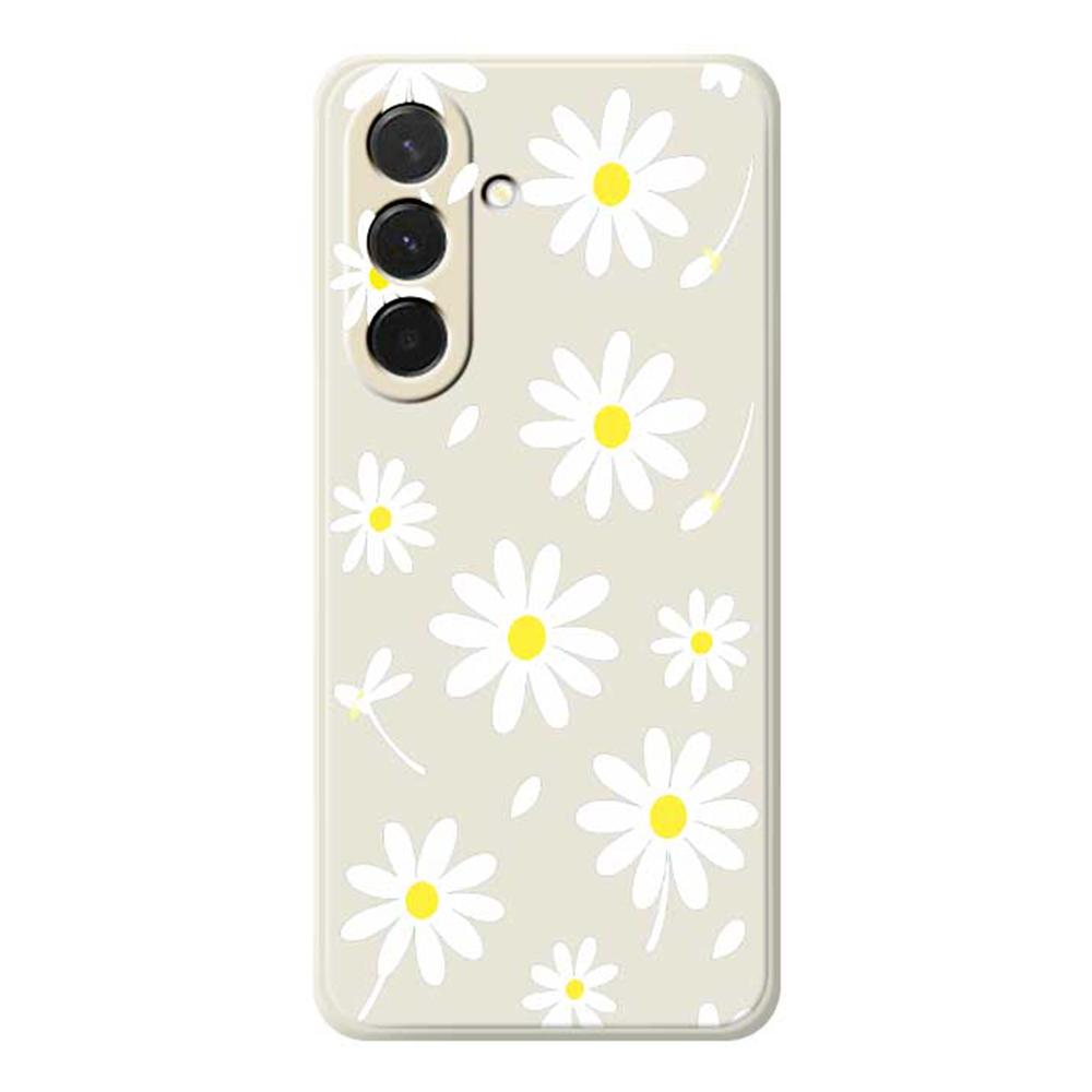 For Samsung Galaxy A36 5G Case White Daisy Pattern Printing Straight Edge TPU Phone Back Cover