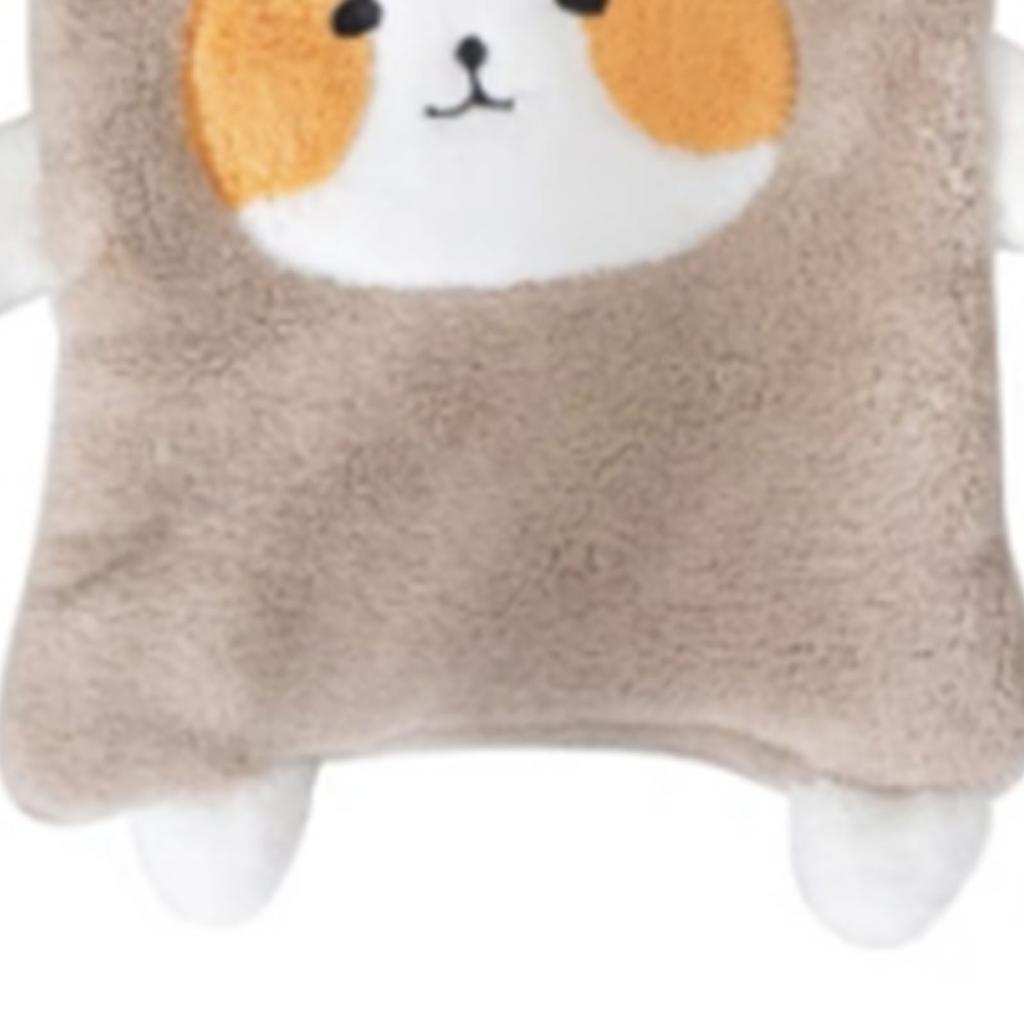 Towel Dog Pattern Coral Fleece Strong Water Absorption Fast Drying Hanging Hand Towel Brown