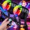 Litake LED Mirror Ball Disco Light for Home Use, 7 Colors RGB, Rotating, Remote Control, Voice Activation, Multi-Color Changing, Club, Party, Stage Li