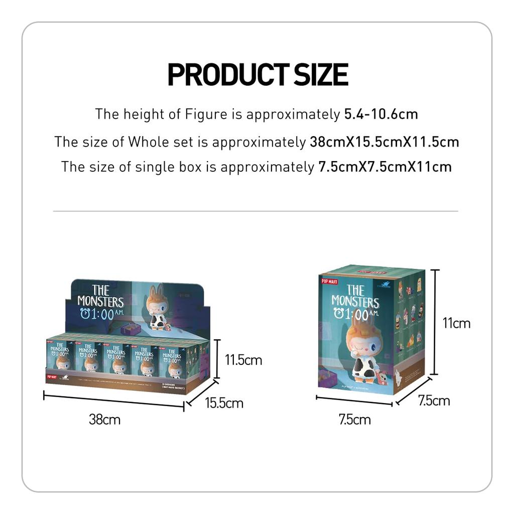 [POP MART Official Store] THE MONSTERS 1:00 A.M. Series [Assorted Box 10 Pieces] labubu Lovebu Pop Mart Blind Box Figure Toy Gacha Gacha Plastic
