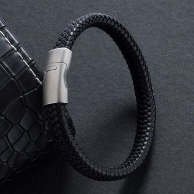 Men Jewelry Black Braided Leather Bracelets Male Wristband Bangles Fashion Male Gifts