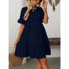 Women's Summer Casual Dress with Crew-neck and Flared Sleeves