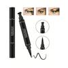 2-In-1 Eyeliner Pencil, Waterproof Sweat-Resistant Long-Lasting Smooth Dual-Ended Triangle Stamp Eyeliner, Black, Suitable For Daily Makeup