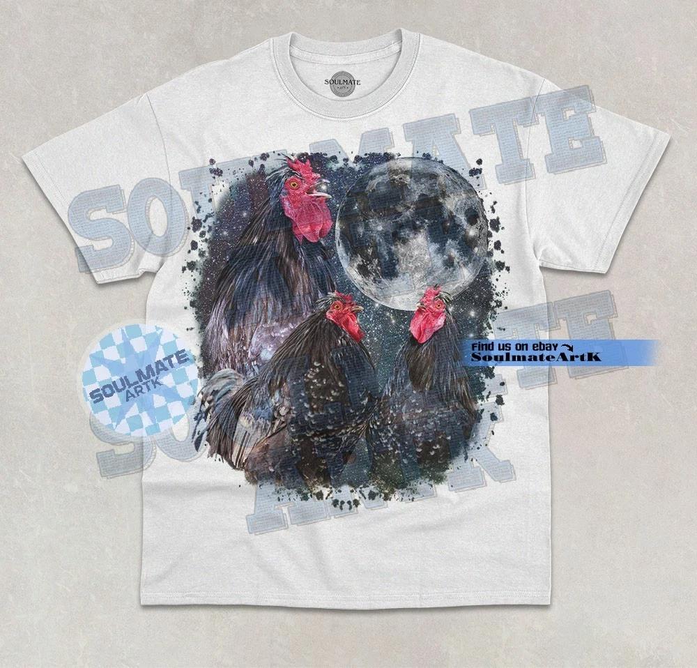 Three Australorp Moon T-Shirt Funny Three Moon Chicken Breed Graphic Unisex Tee XL