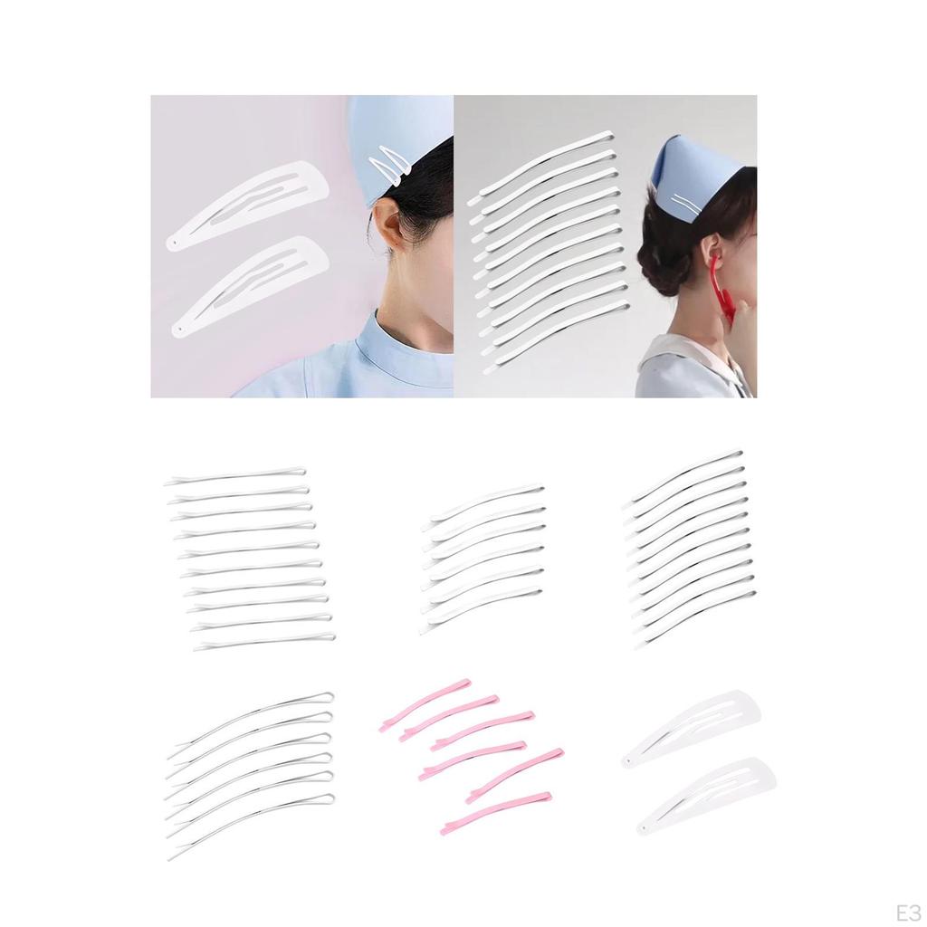 Nurse Cap Clips Brunette Hair Accessories for Styling All Day Comfort