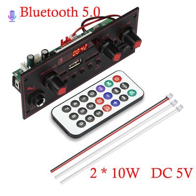 Scheda di decodifica Bluetooth versione 5.0 JQ-D137BT Potenza 2 * 10 W DC 5 V con microfono Auto FM Radio USB TF Lettore musicale Altoparlante