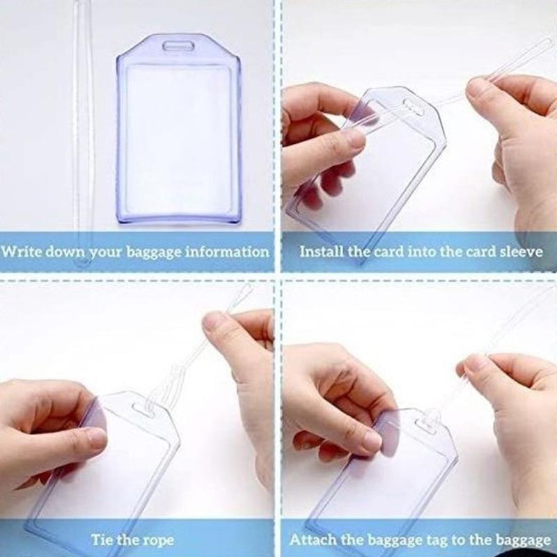 Heavy Duty Id Card Badge Holder, Hard Plastic Vertical Silicone Soft Clear Pvc Card Holder Name Tag Holder 57X102Mm