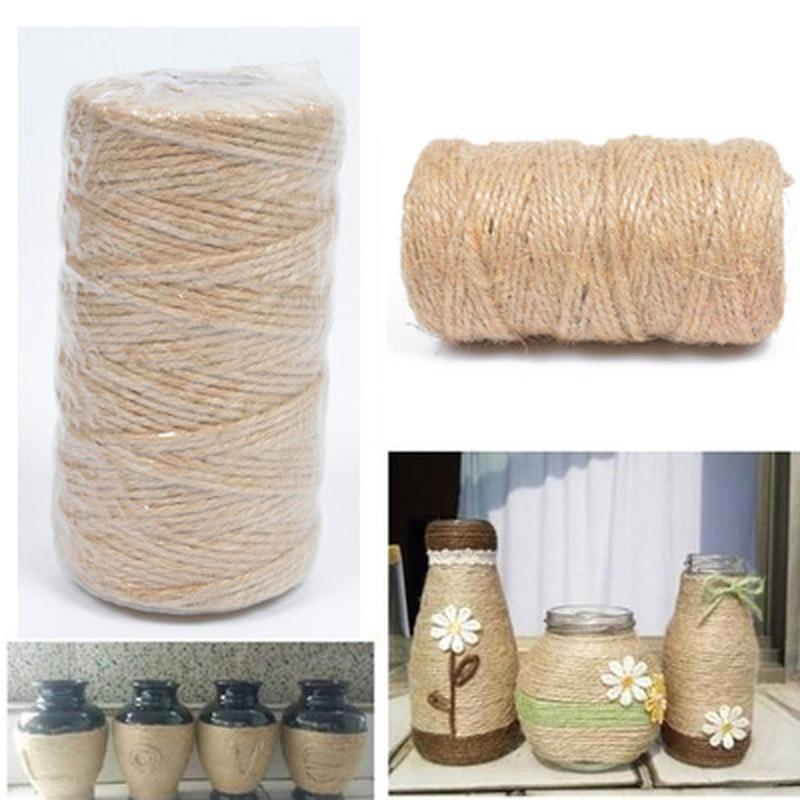 2mm 100m/roll Cotton String Natural Twisted Cord Crafts Wire Macrame Crochet DIY Home Decorations