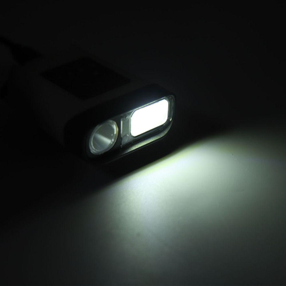 White Clip On Cap Light Double Light Source Rechargeable Headlamp LED Hat Light  Fishing Activities