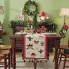 Christmas Tree Table Runner Tassel Home Decor Tablecloth Bed End Scarf