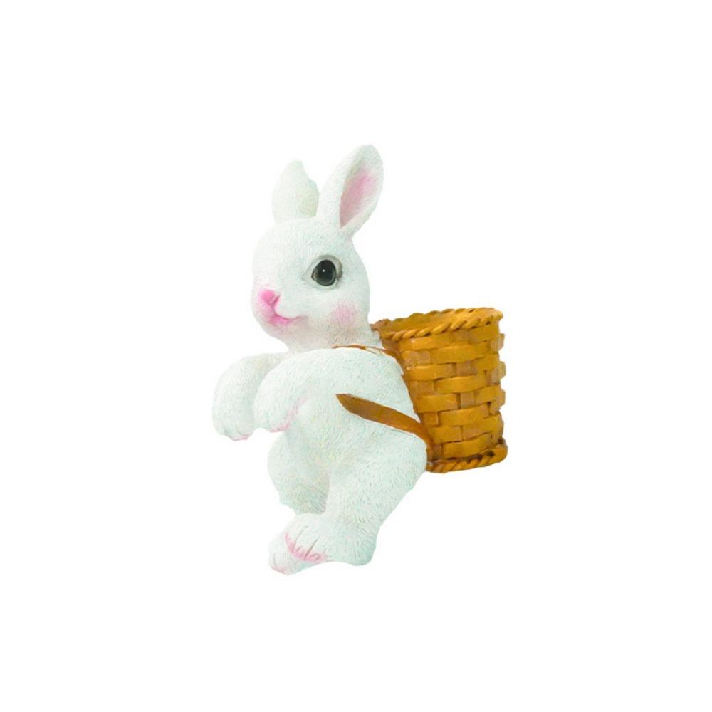 

Simulation Basket Rabbit Landscape Cartoon Bunny Flower Basket Fish Tank Animal Pendant Fish Tank Rabbit