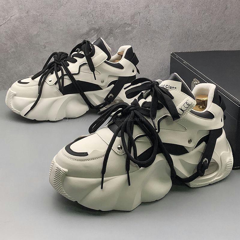 European Men's 2025 Fall/Winter Breathable Casual Sports Shoes - Air Cushion Thick Sole for Height Boost