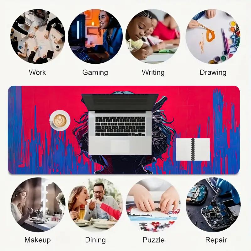 Harley Quinn Xl Gaming Mouse Pad Nonslip Rubber Base Stitched Edge Waterproof Desk Mat For Pc Laptop Gamer Office Computer Accessories C927348
