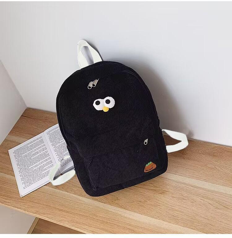 Schoolbag simple and lightweight girls backpack cute primary school bag large capacity corduroy casual backpack