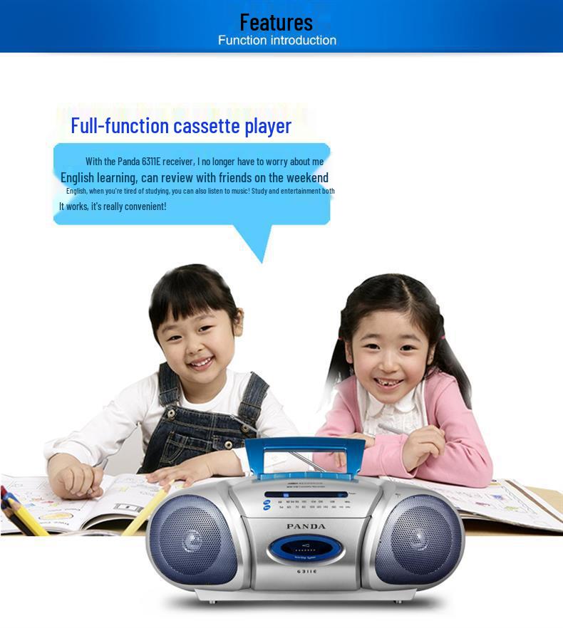 PANDA 6311E Classroom Recorder & Cassette Player with Dual Speakers