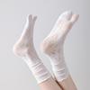 Women's Lace Mid-Calf Slouch Toe Socks: Two-Toe & Five-Toe, Summer Thin Breathable Design