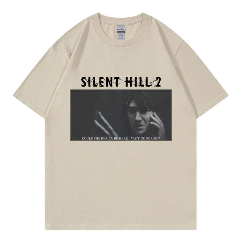 Horror Game Silent Hill 2 Print T Shirt Mens Womens Fashion Vintage Short Sleeve Tshirt Summer 100 Cotton Oversized Tshirts