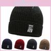 Solid Color Knitted Hat Letter Printing Beanie Caps Windproof Gifts Fashion