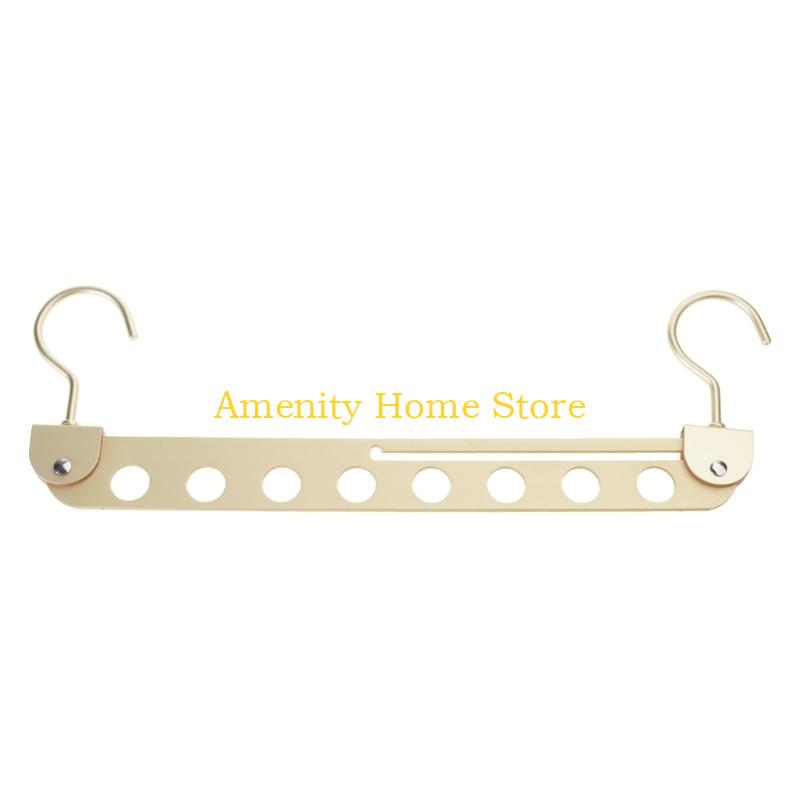 

F26C Aluminum Alloy Multi Purpose Clothes Hanger 6/8 Hooks Foldable Design For Small Spaces Travel Home Organization Single hook 6 holes золотой