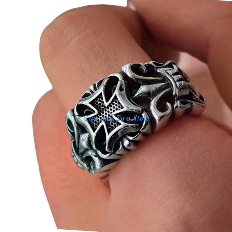 HX6F Poseidon Adjustable Rings Masculine Tridents Designs Alloy Gift For Him