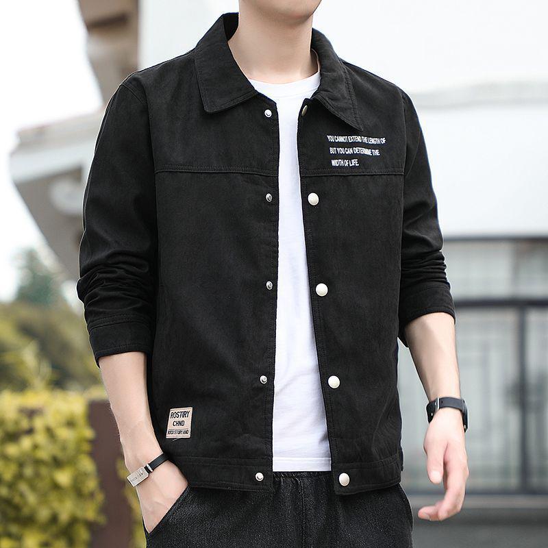 2026 Hong Kong Style Men's Lapel Jacket - Trendy, Handsome, Simple Solid Color Fashion Top