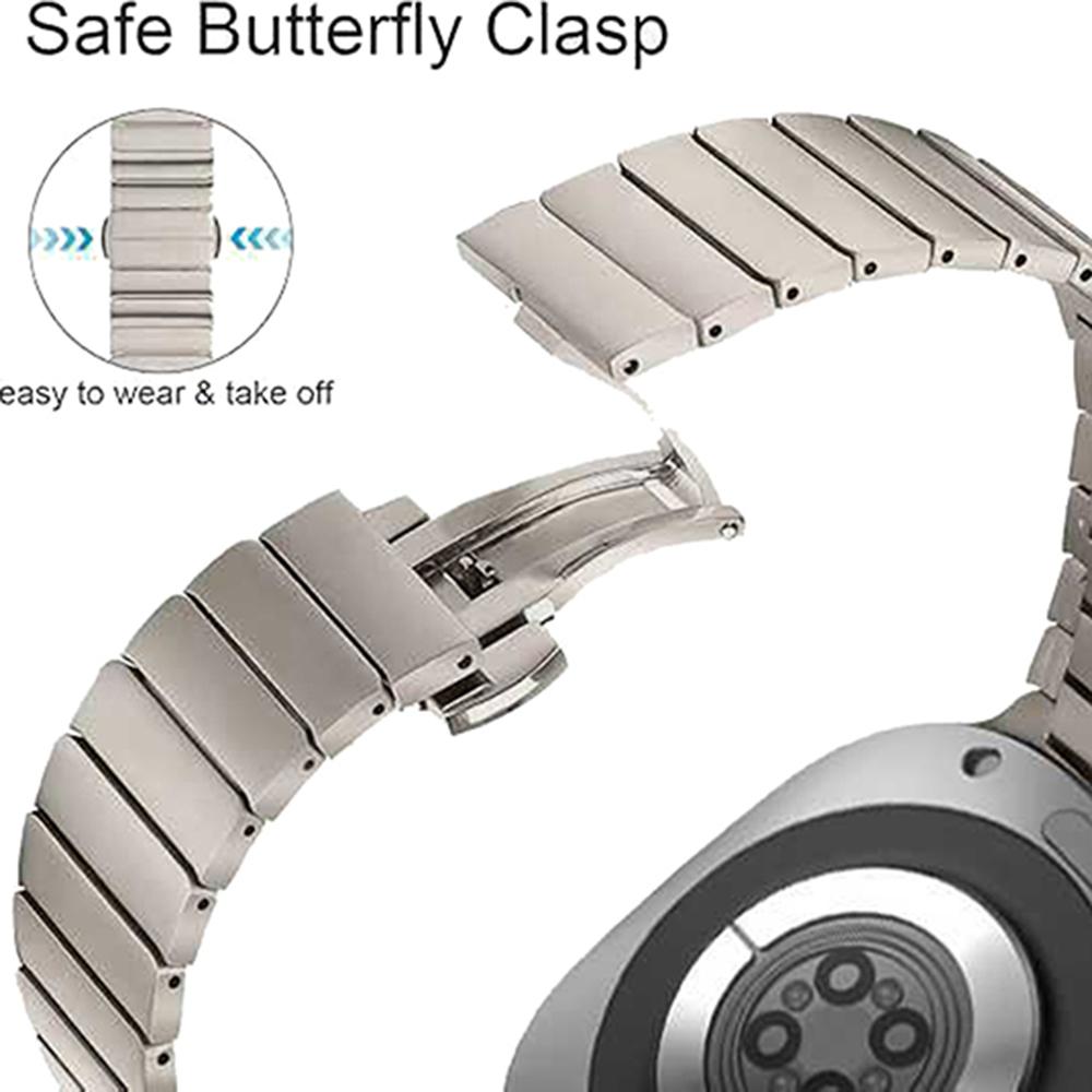 For Samsung Galaxy Watch Ultra (2025) 47mm/Ultra 47mm Titanium Alloy One-bead Watch Strap with Butterfly Clasp